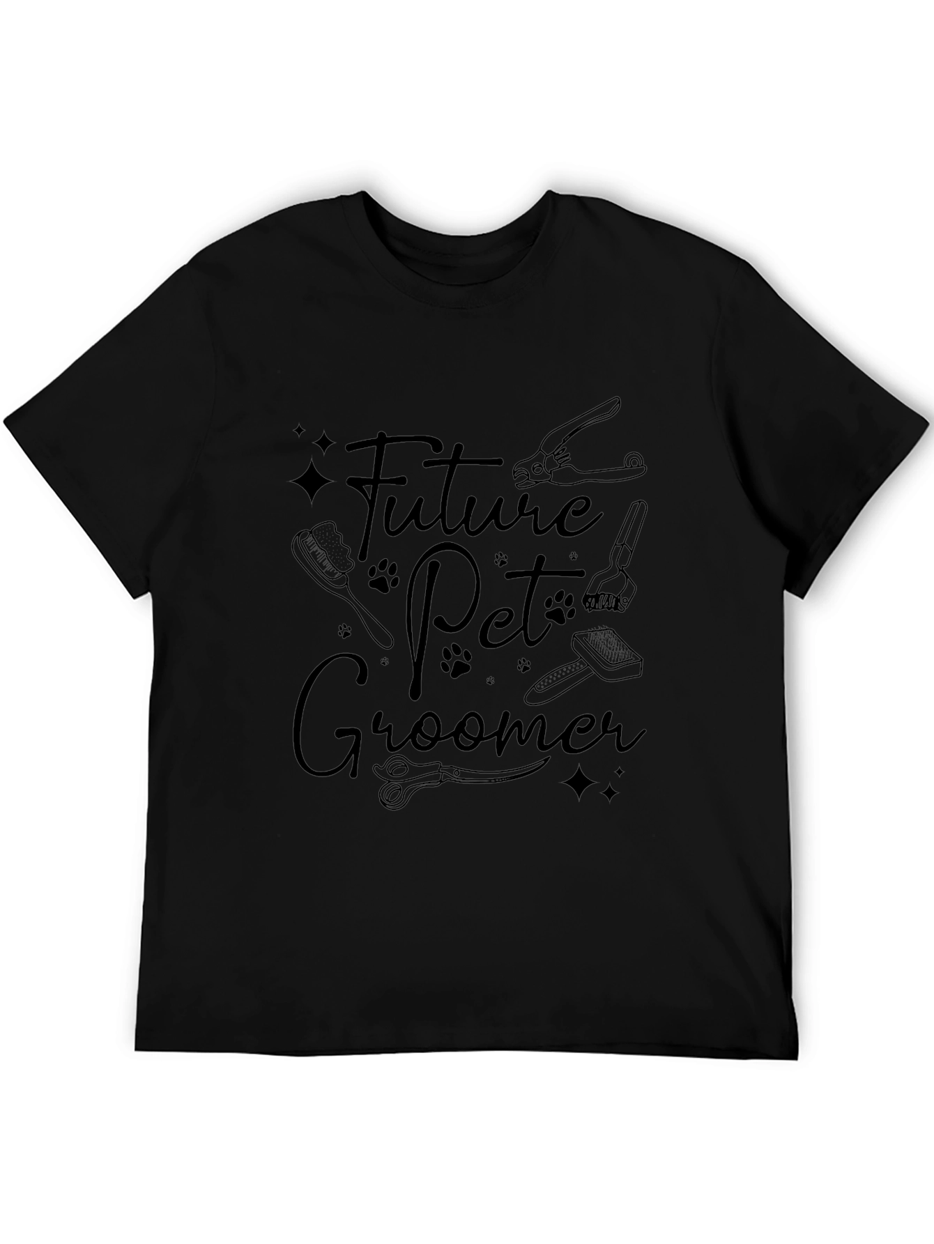 Future Pet Groomer Black T-Shirt