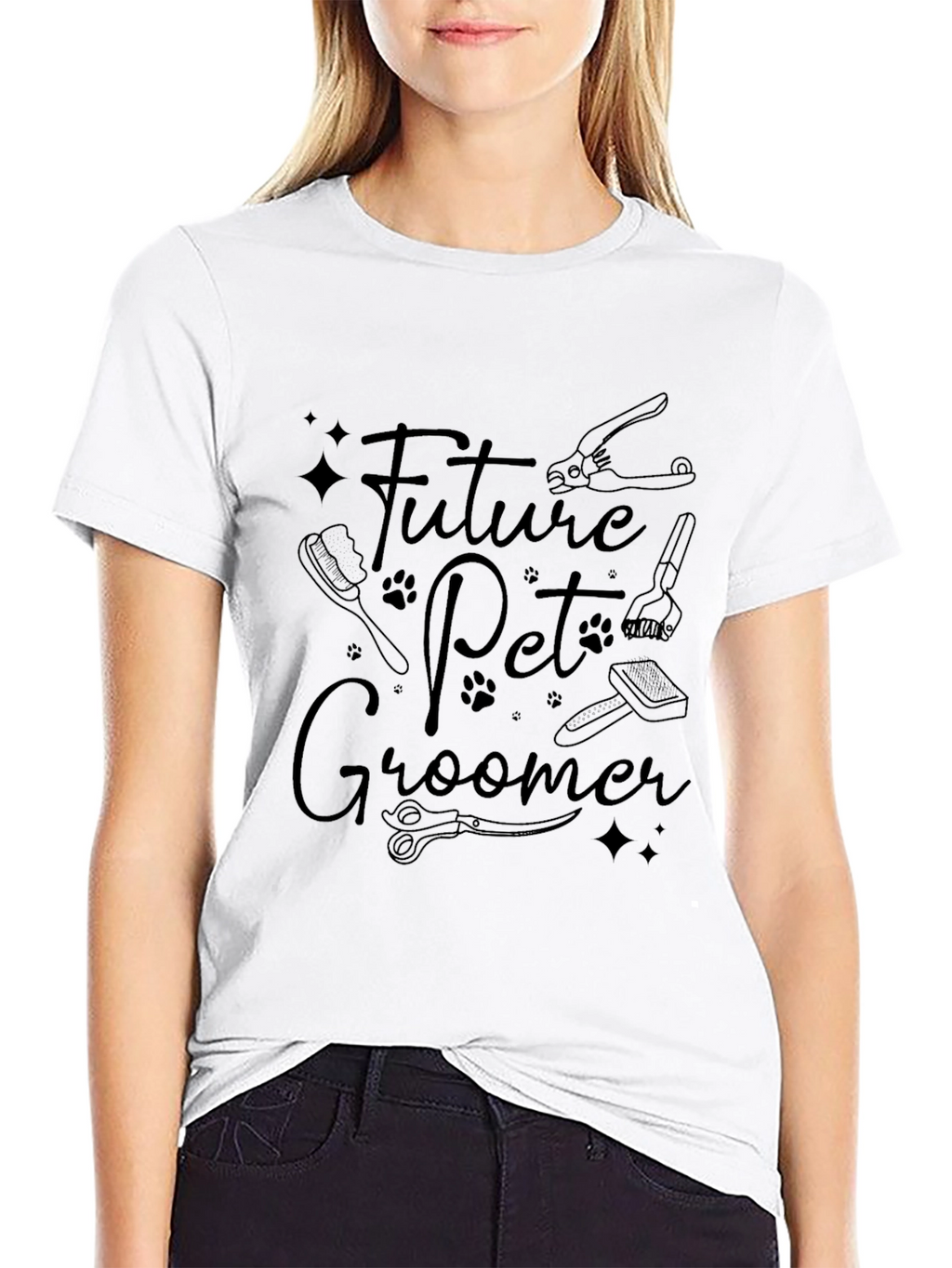 Future Pet Groomer Black T-Shirt