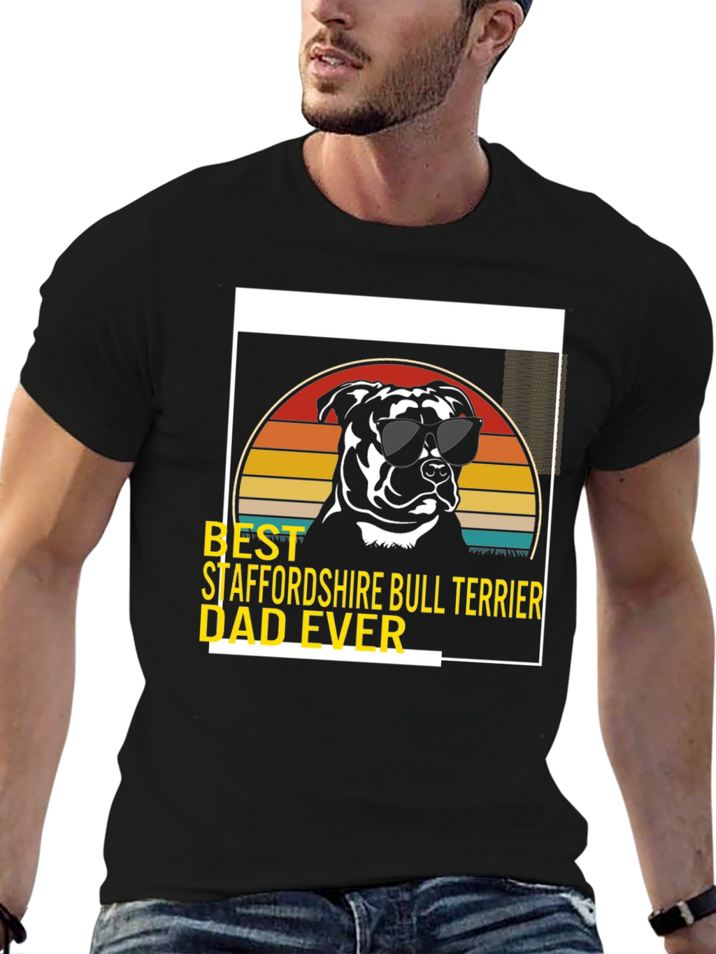 Staffordshire Bull Terrier Dad Ever T-Shirt