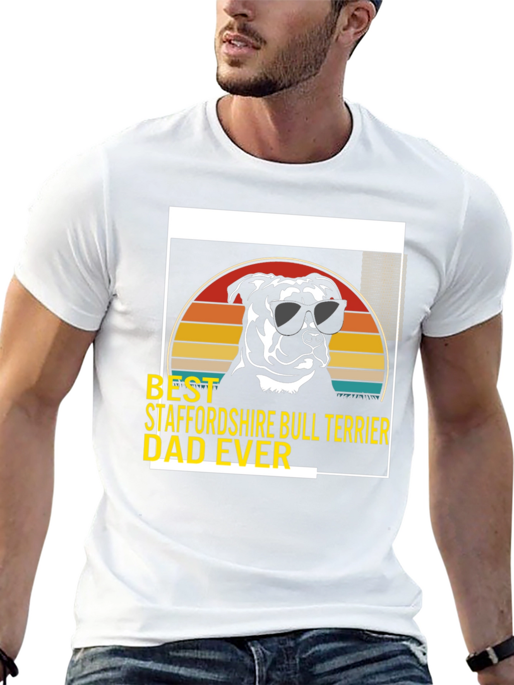 Staffordshire Bull Terrier Dad Ever T-Shirt