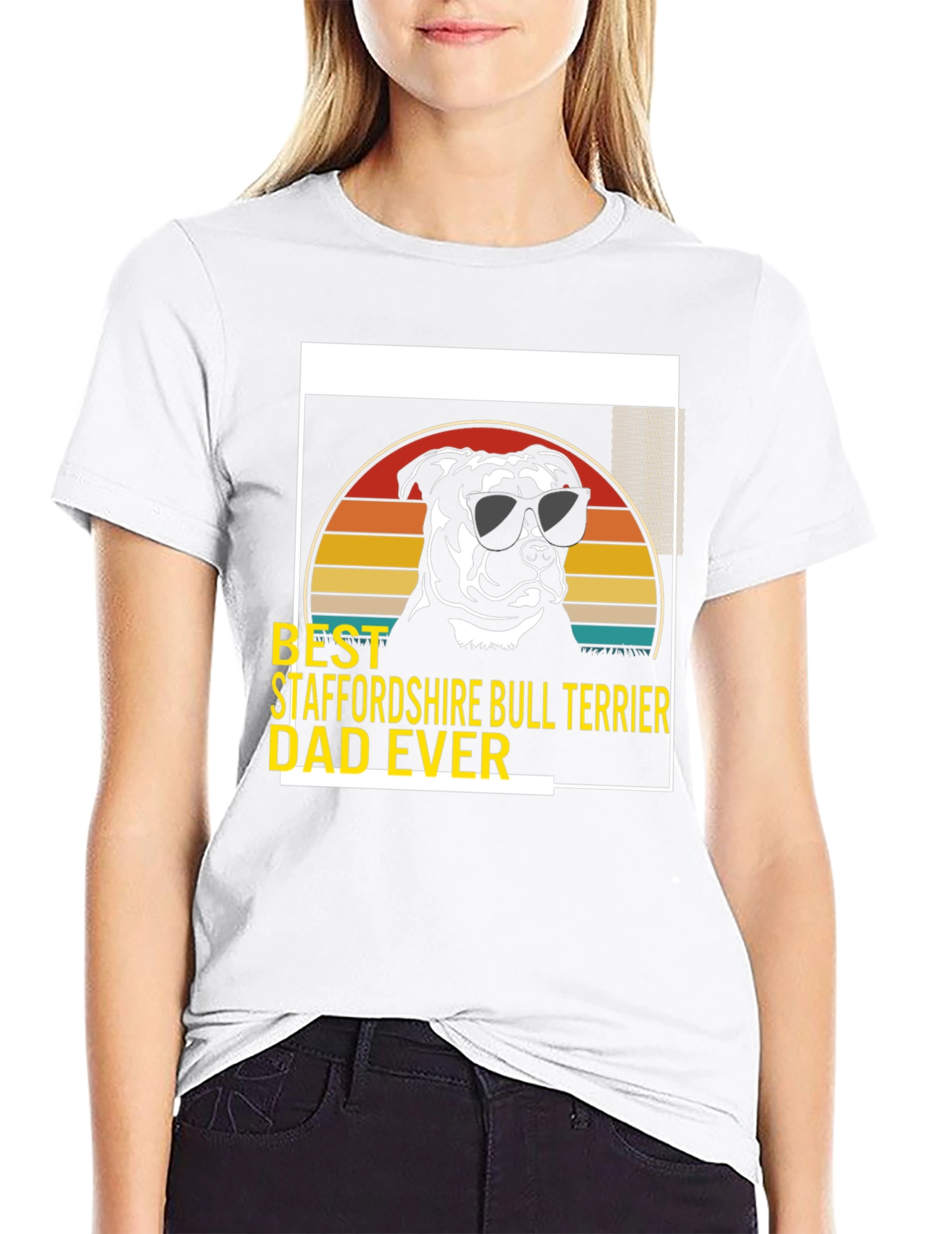 Staffordshire Bull Terrier Dad Ever T-Shirt