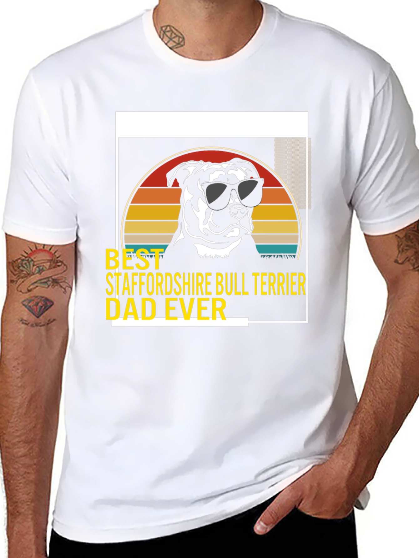 Staffordshire Bull Terrier Dad Ever T-Shirt