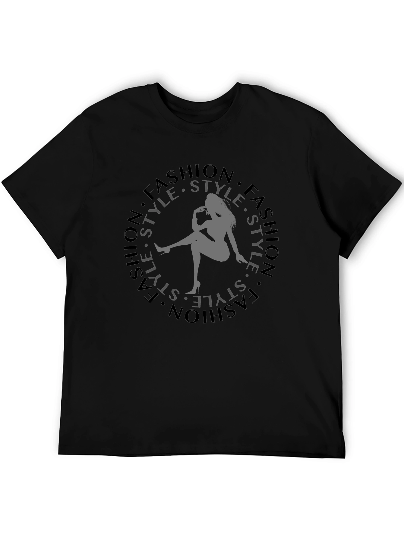 Fashion Style Graphic Tee - Trendy Black T-Shirt