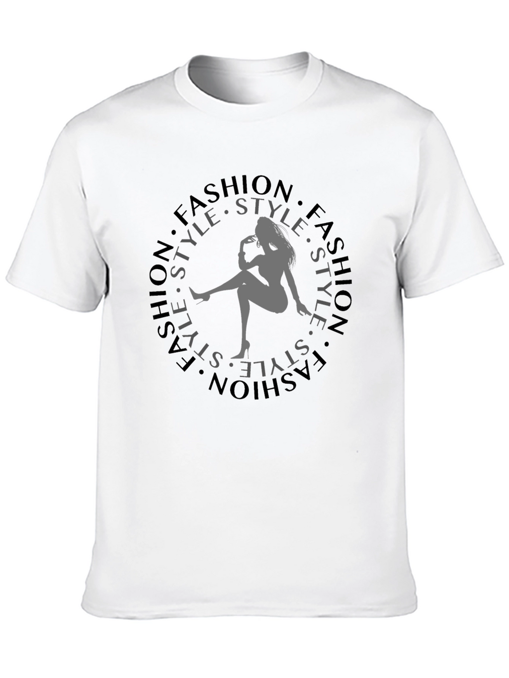 Fashion Style Graphic Tee - Trendy Black T-Shirt