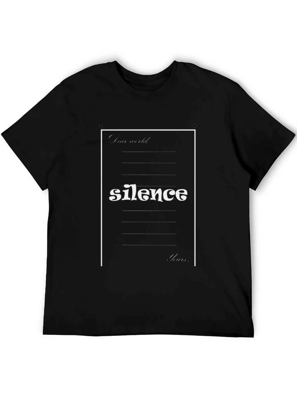 Silence Graphic Tee - Letter Design T-Shirt