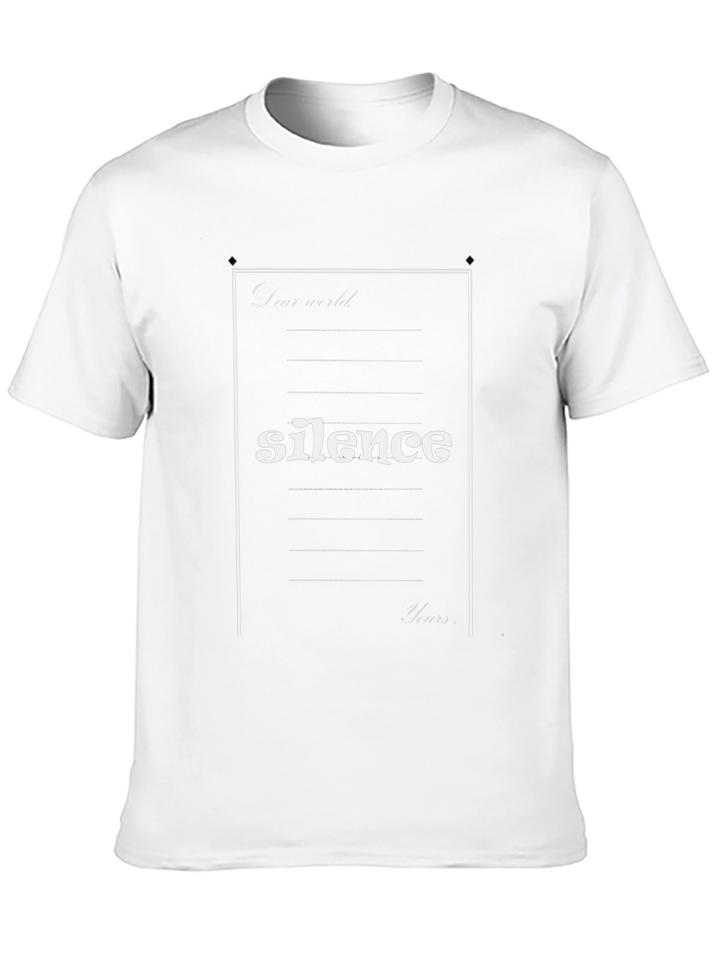 Silence Graphic Tee - Letter Design T-Shirt