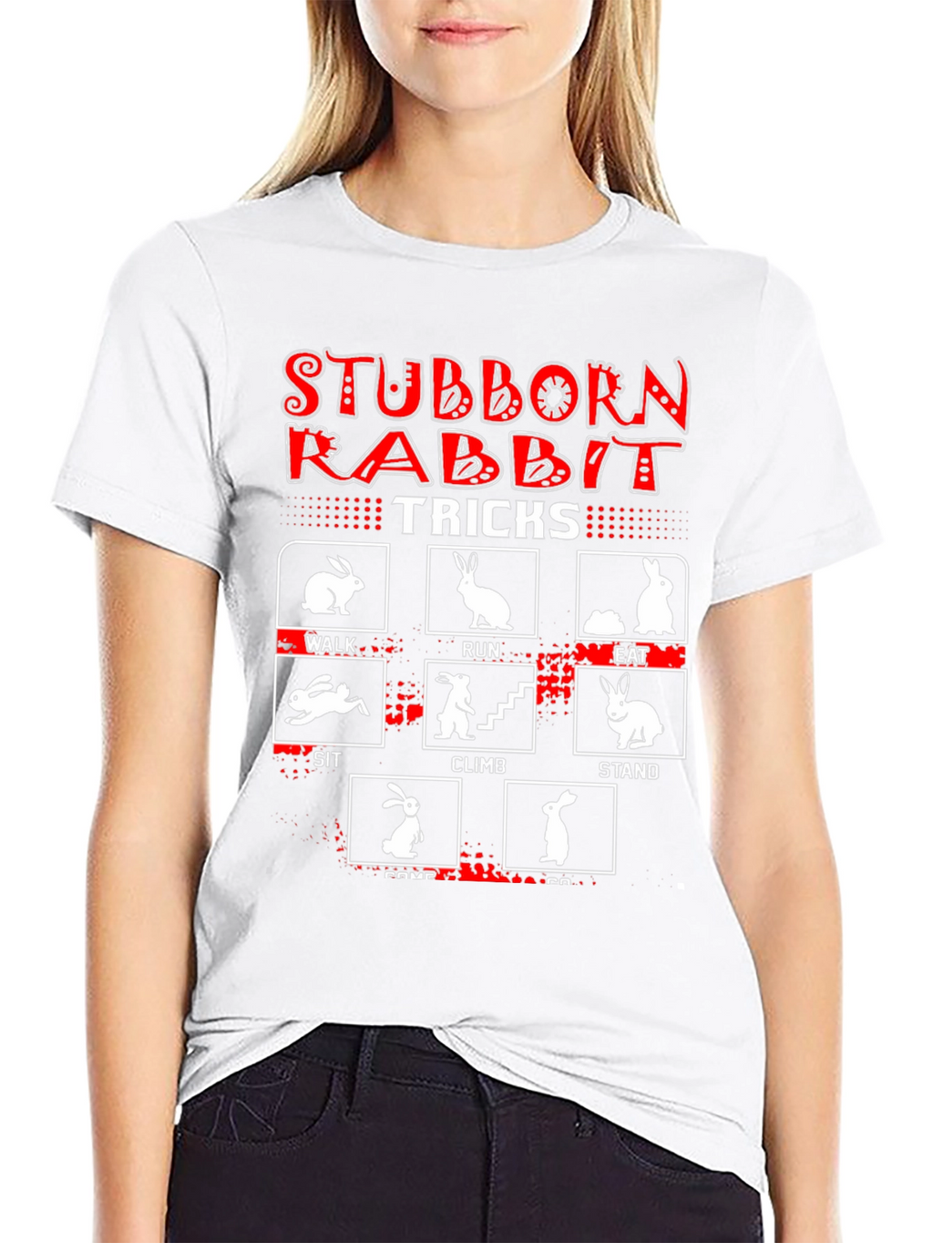 Stubborn Rabbit Tricks Graphic T-Shirt