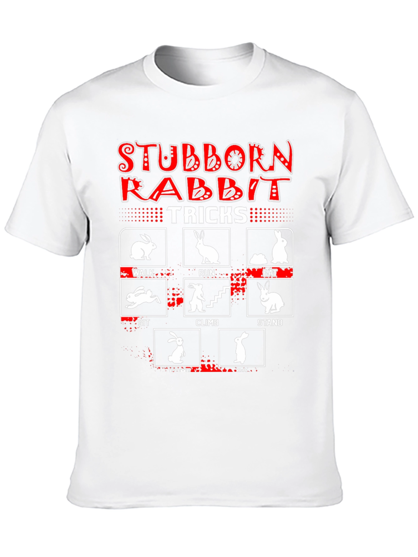 Stubborn Rabbit Tricks Graphic T-Shirt