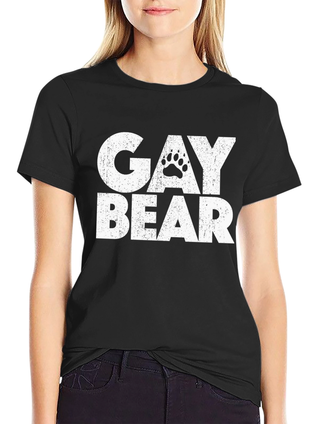 Gay Bear Pride T-Shirt - Black Cotton Blend Tee