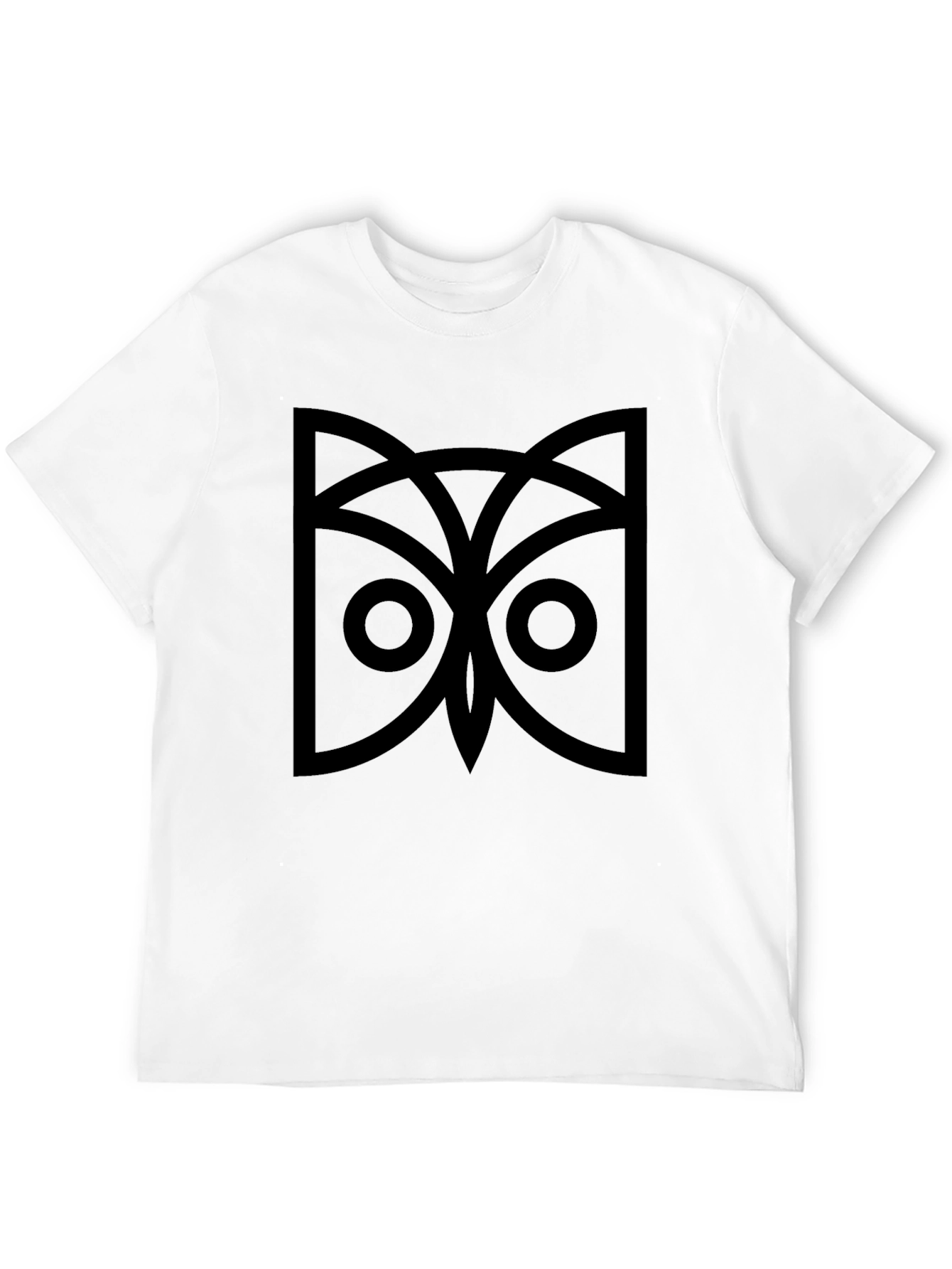 Geometric Owl Graphic Tee - Black Cotton Comfort