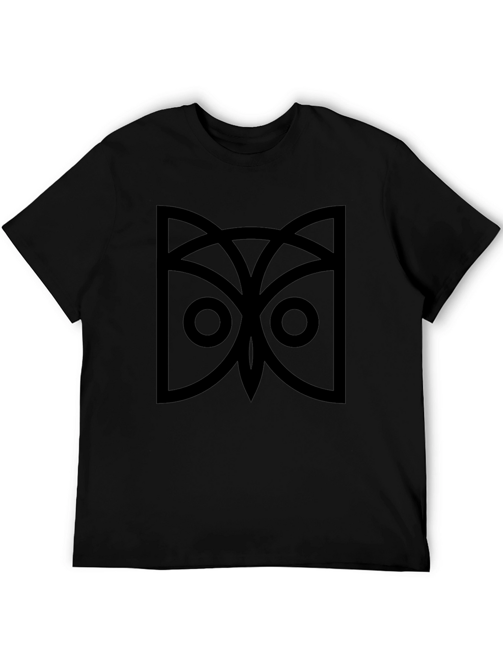 Geometric Owl Graphic Tee - Black Cotton Comfort
