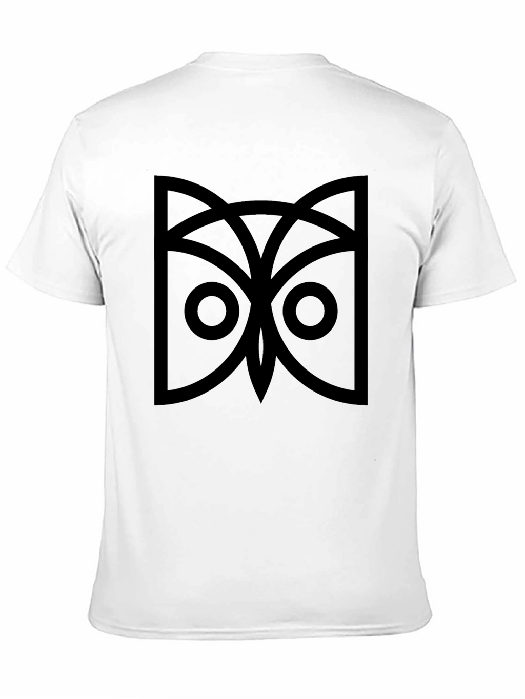 Geometric Owl Graphic Tee - Black Cotton Comfort
