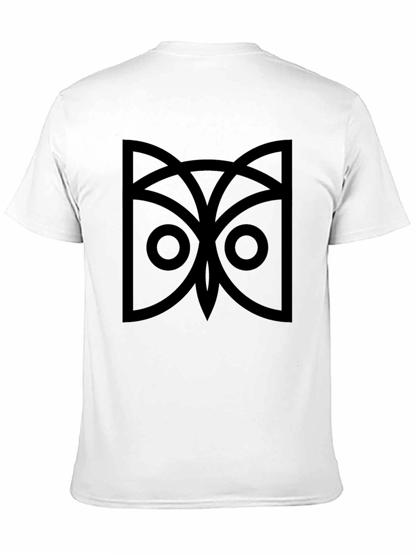 Geometric Owl Graphic Tee - Black Cotton Comfort