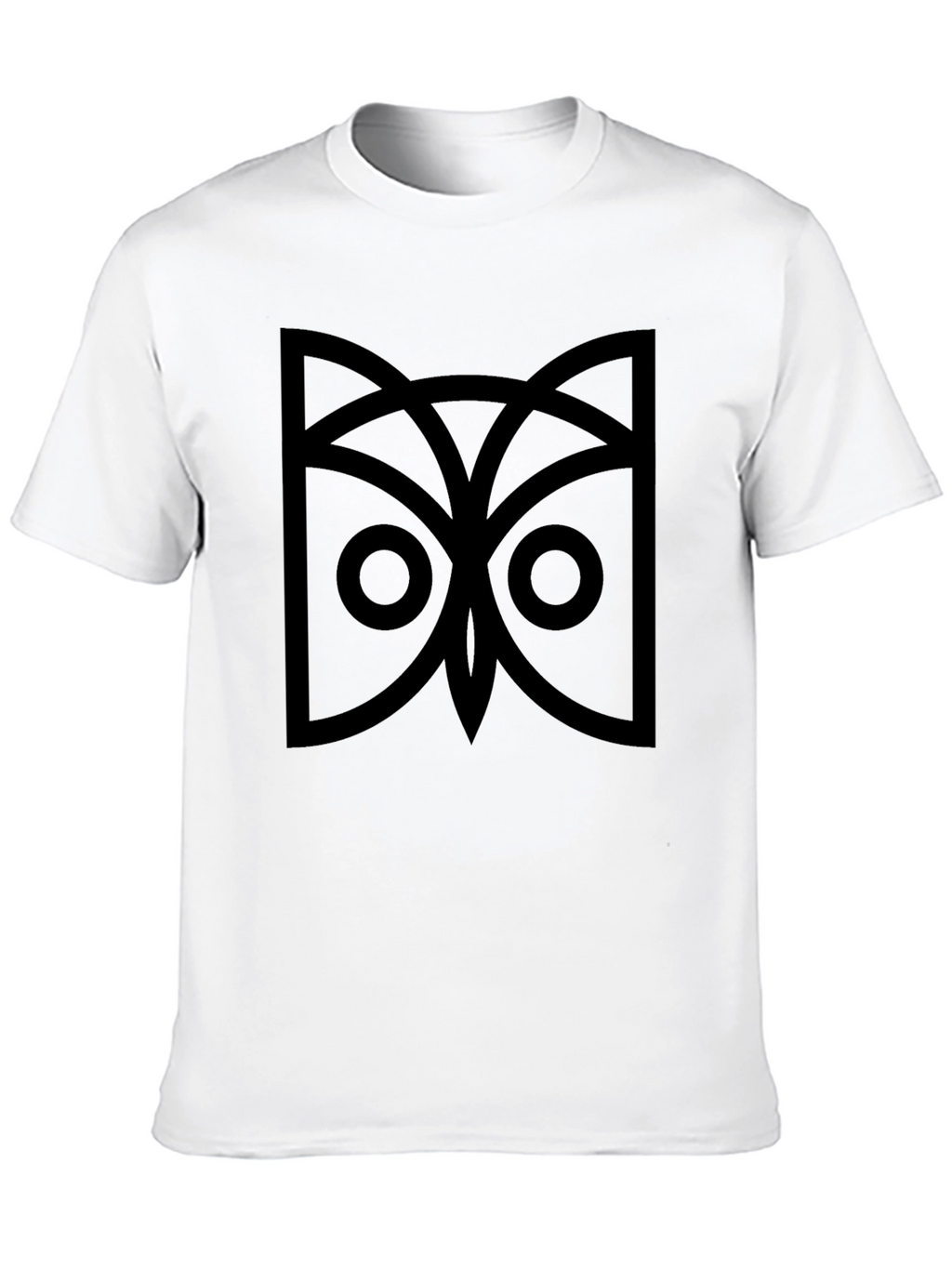 Geometric Owl Graphic Tee - Black Cotton Comfort