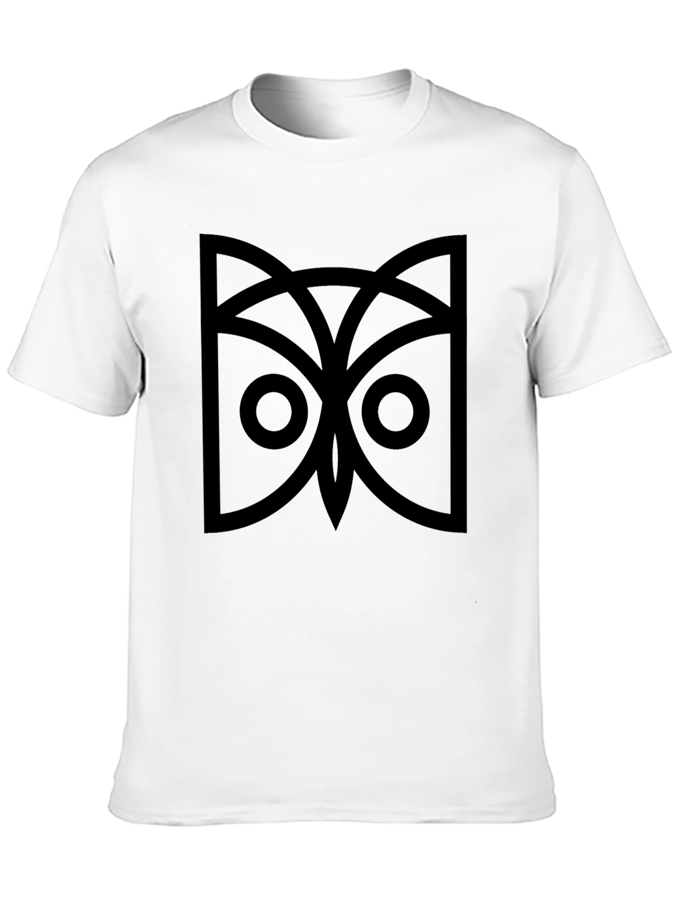 Geometric Owl Graphic Tee - Black Cotton Comfort