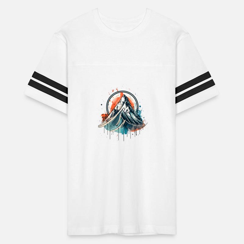 A circular ink painting with mountains