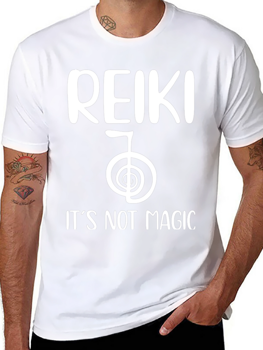 Reiki Its Not Magic Black T-Shirt