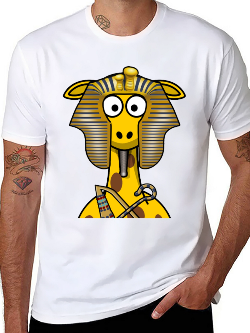 Egyptian Giraffe T-Shirt - Novelty Print