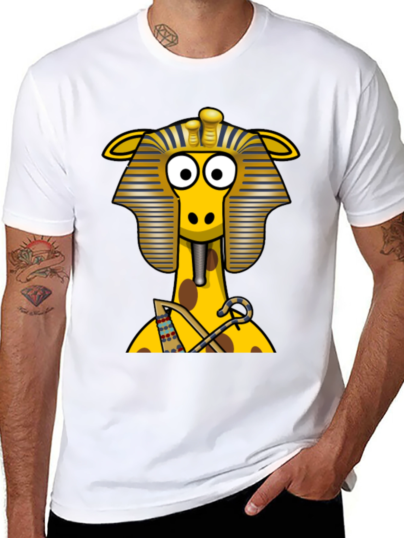 Egyptian Giraffe T-Shirt - Novelty Print