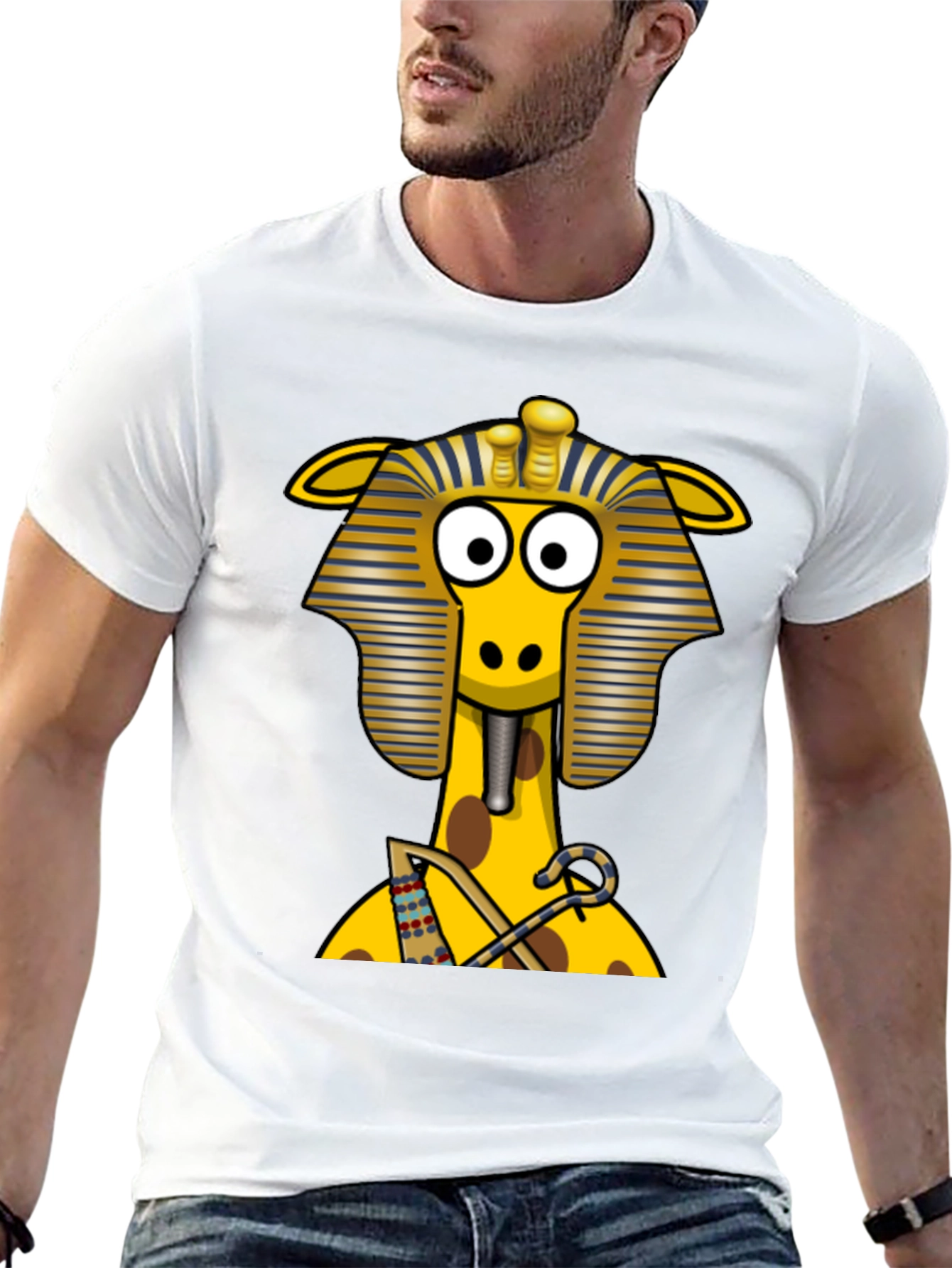 Egyptian Giraffe T-Shirt - Novelty Print