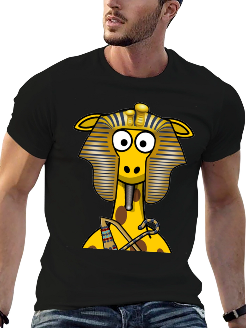 Egyptian Giraffe T-Shirt - Novelty Print