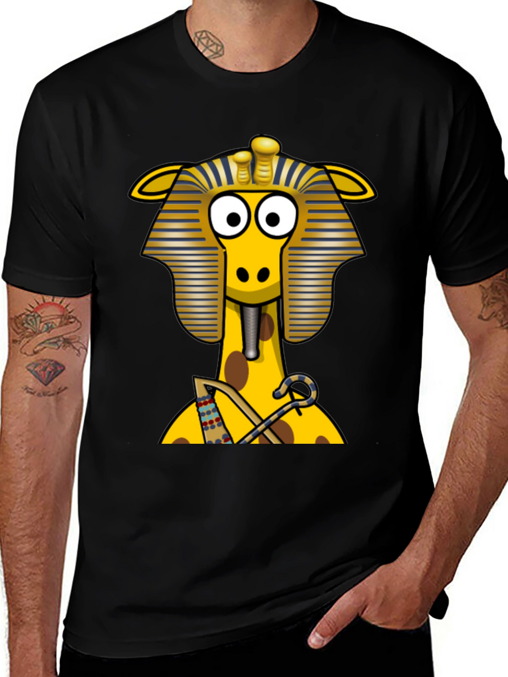 Egyptian Giraffe T-Shirt - Novelty Print