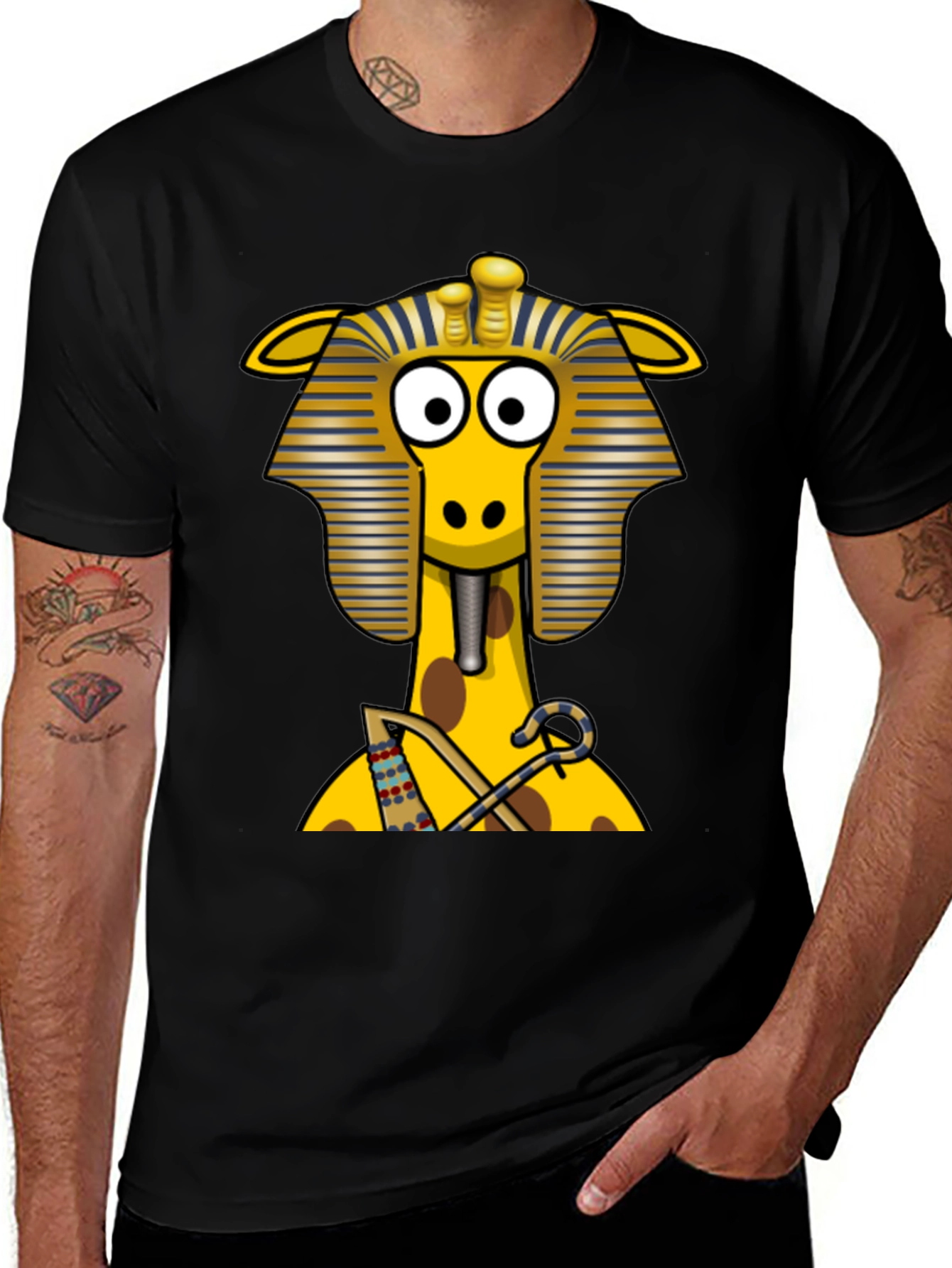Egyptian Giraffe T-Shirt - Novelty Print
