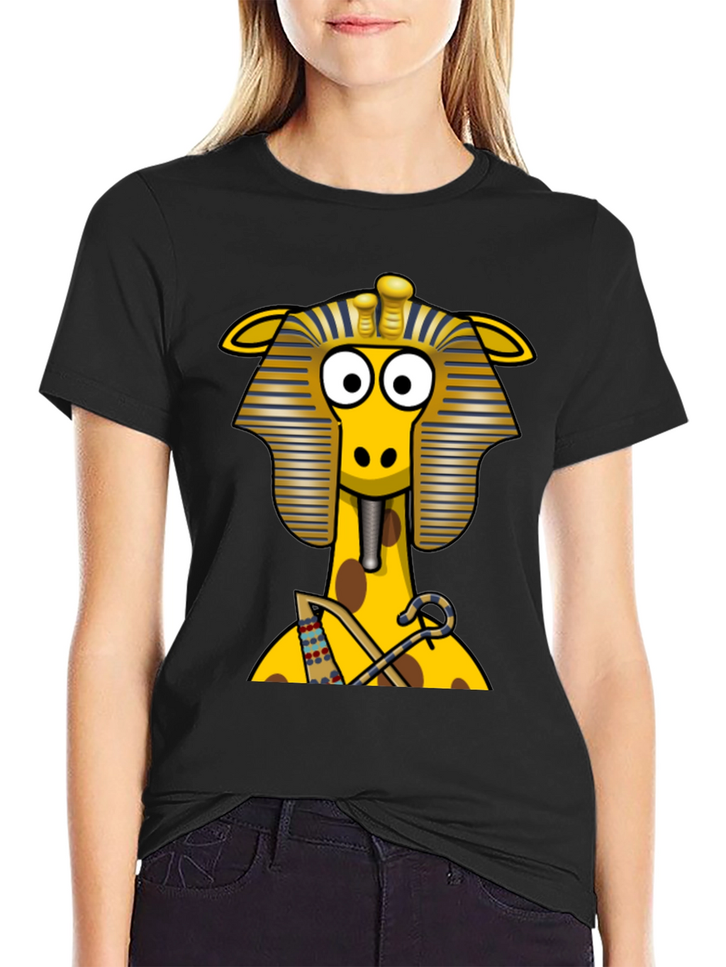 Egyptian Giraffe T-Shirt - Novelty Print