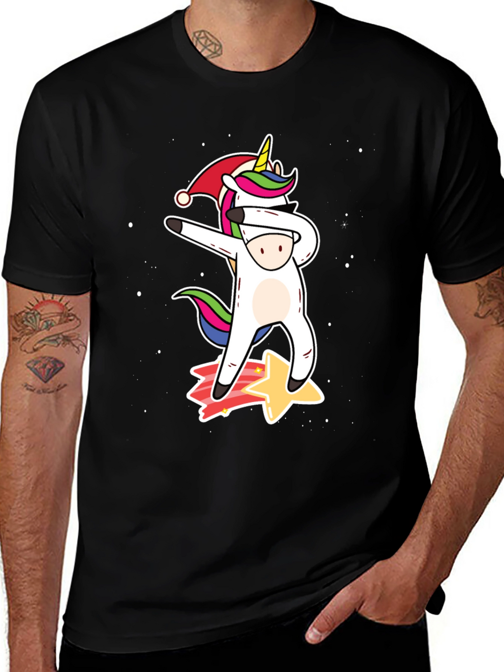 Dabbing Unicorn Christmas T-Shirt