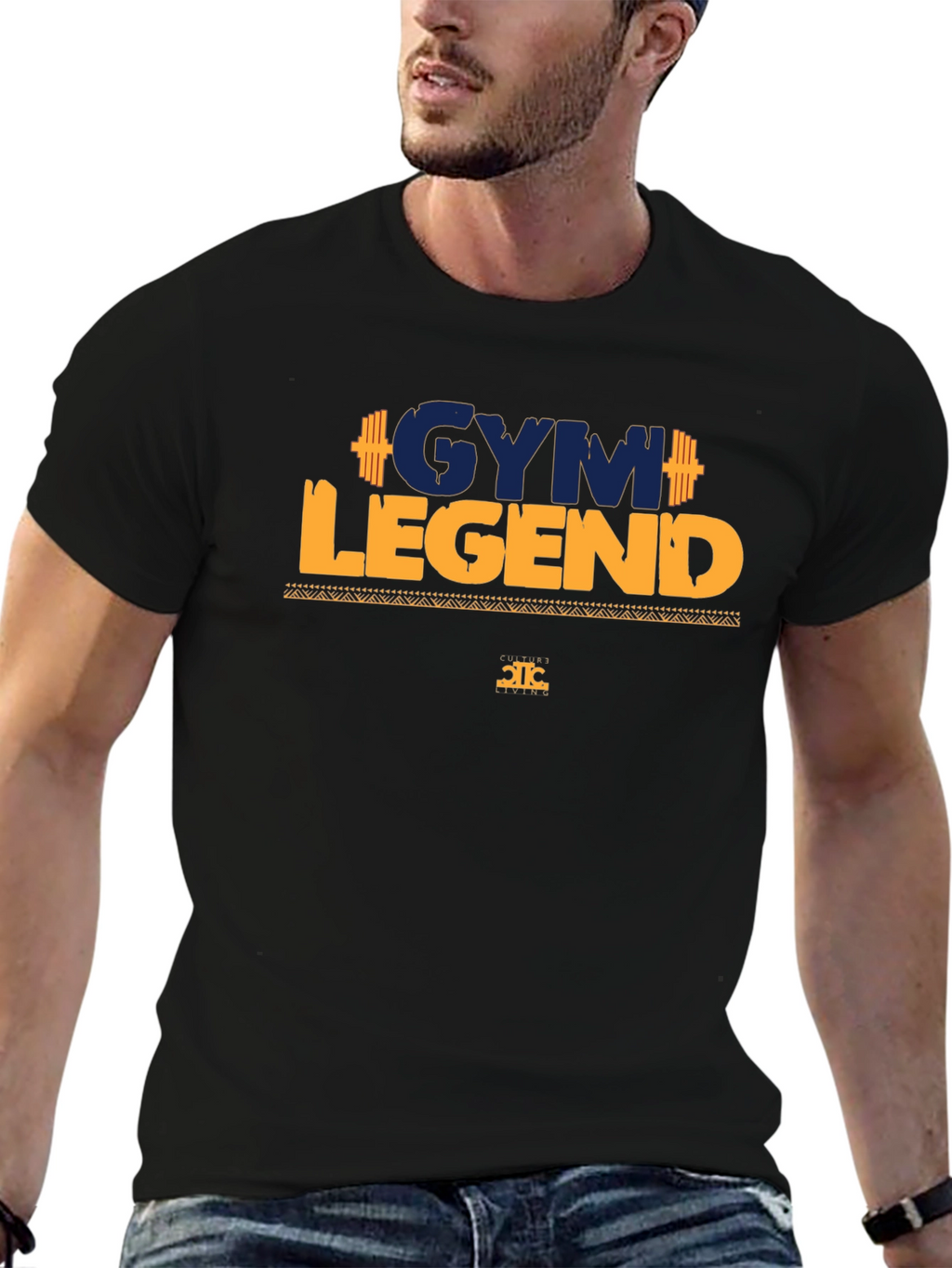 Gym Legend Graphic Tee - Black Cotton T-Shirt