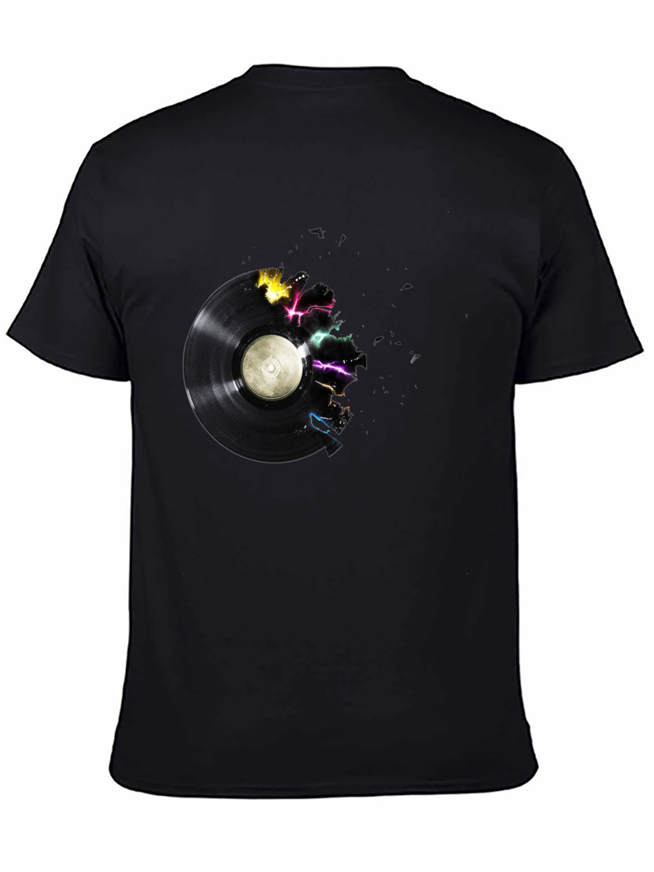 Vinyl Record Graphic Tee - Black