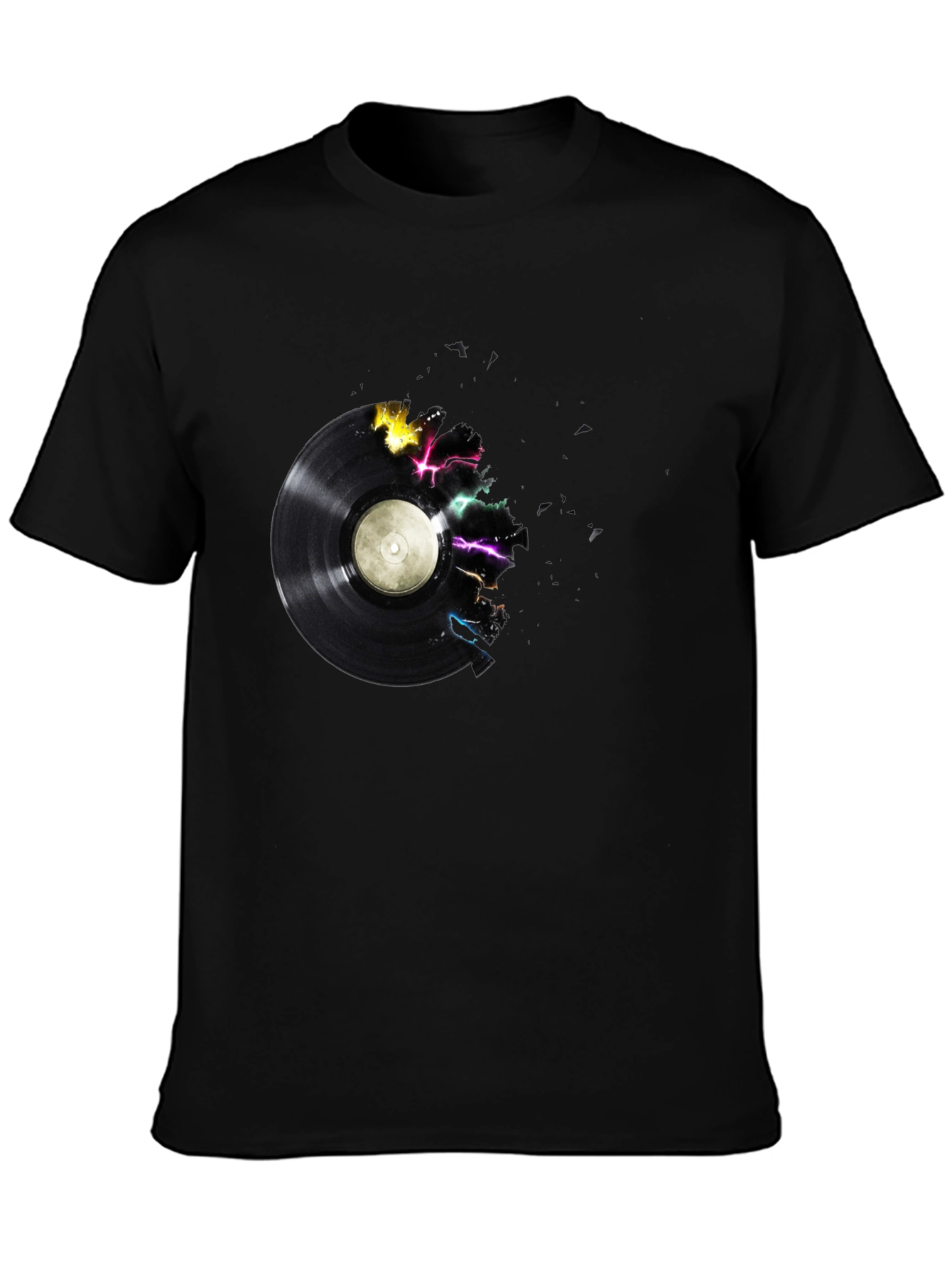 Vinyl Record Graphic Tee - Black
