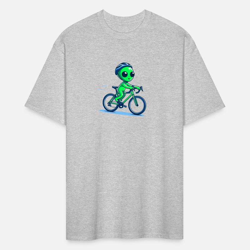 Alien rider on road bike