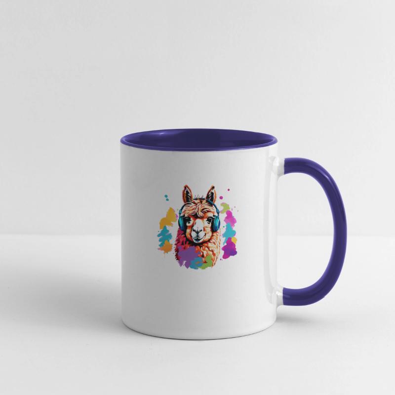 Alpaca in headphones