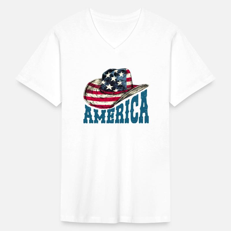American Cowboy Hat USA Flag Retro Vintage