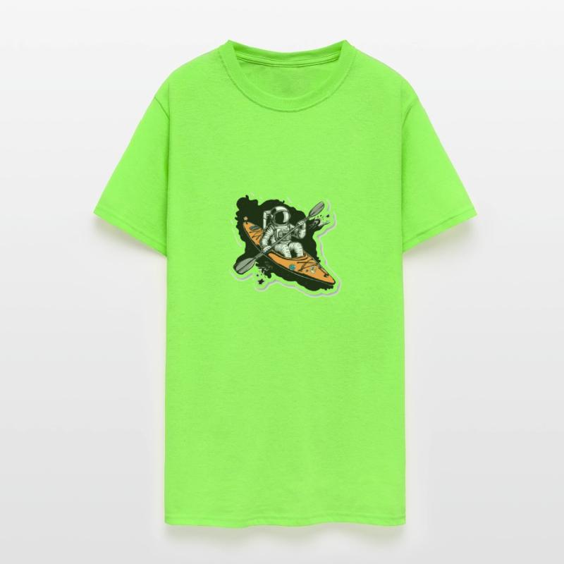 Astronaut Kayak Adventure in deep abyss