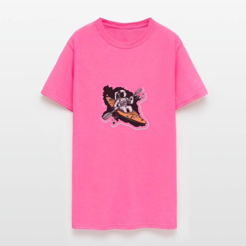 Astronaut Kayak Adventure in deep abyss