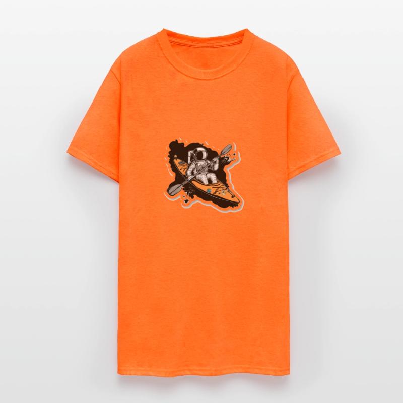 Astronaut Kayak Adventure in deep abyss