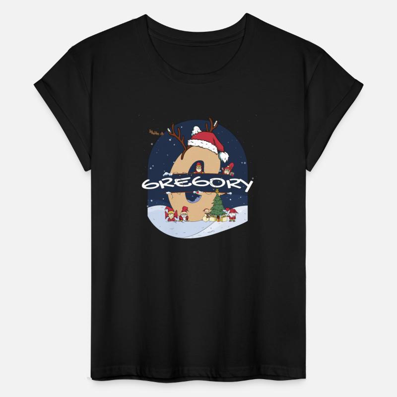 Awesome Gregory Name w Santa Hat in Xmas Theme