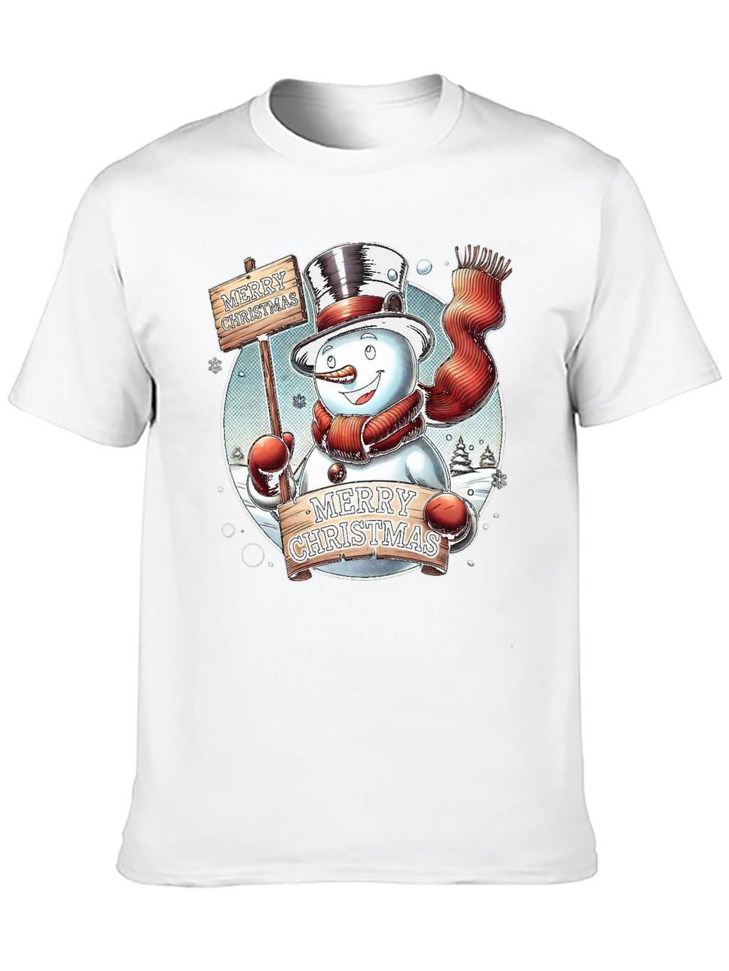 Festive Snowman Merry Christmas Graphic Tee