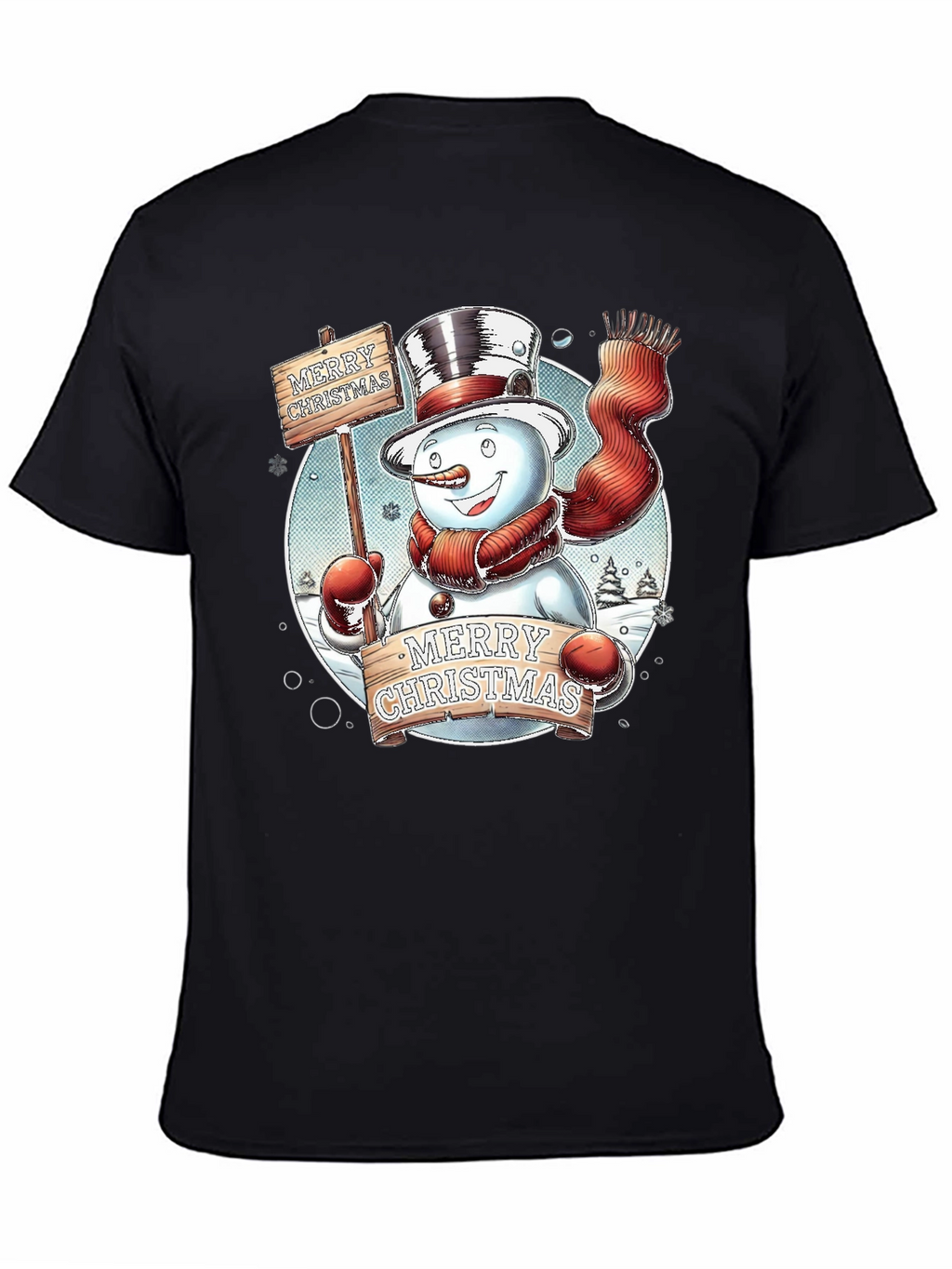 Festive Snowman Merry Christmas Graphic Tee