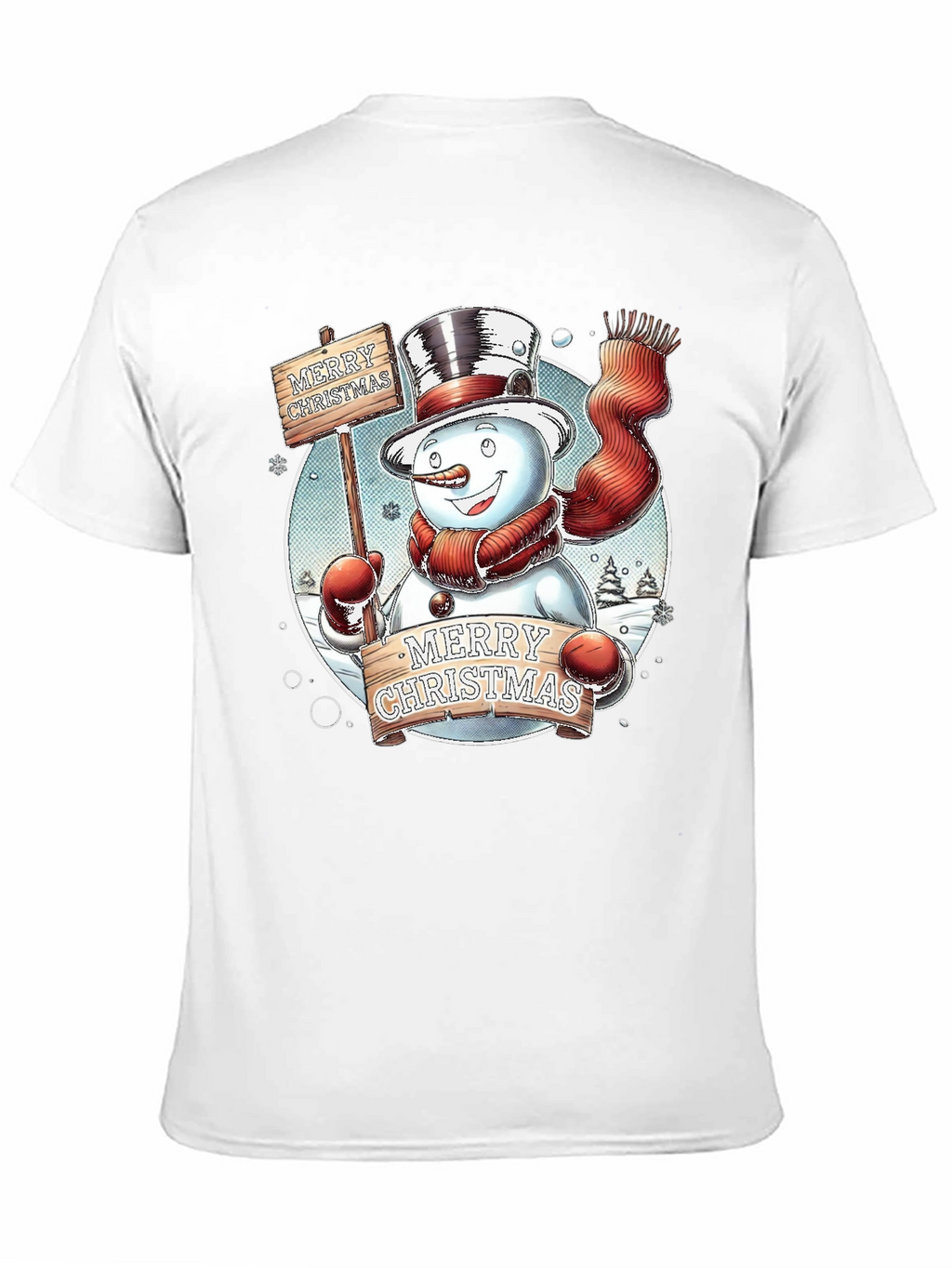 Festive Snowman Merry Christmas Graphic Tee