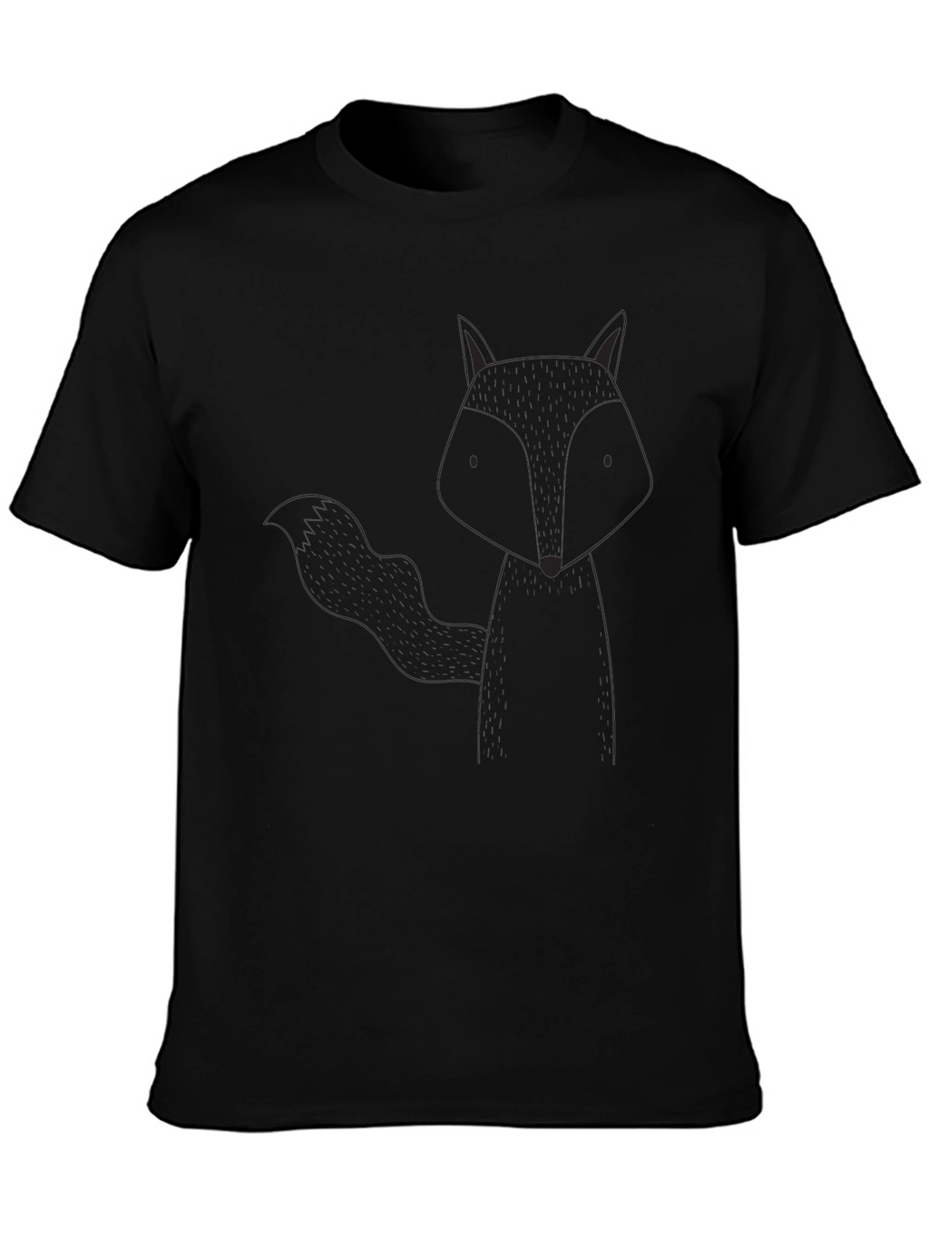 Fox Graphic Tee - Soft Black Cotton T-Shirt