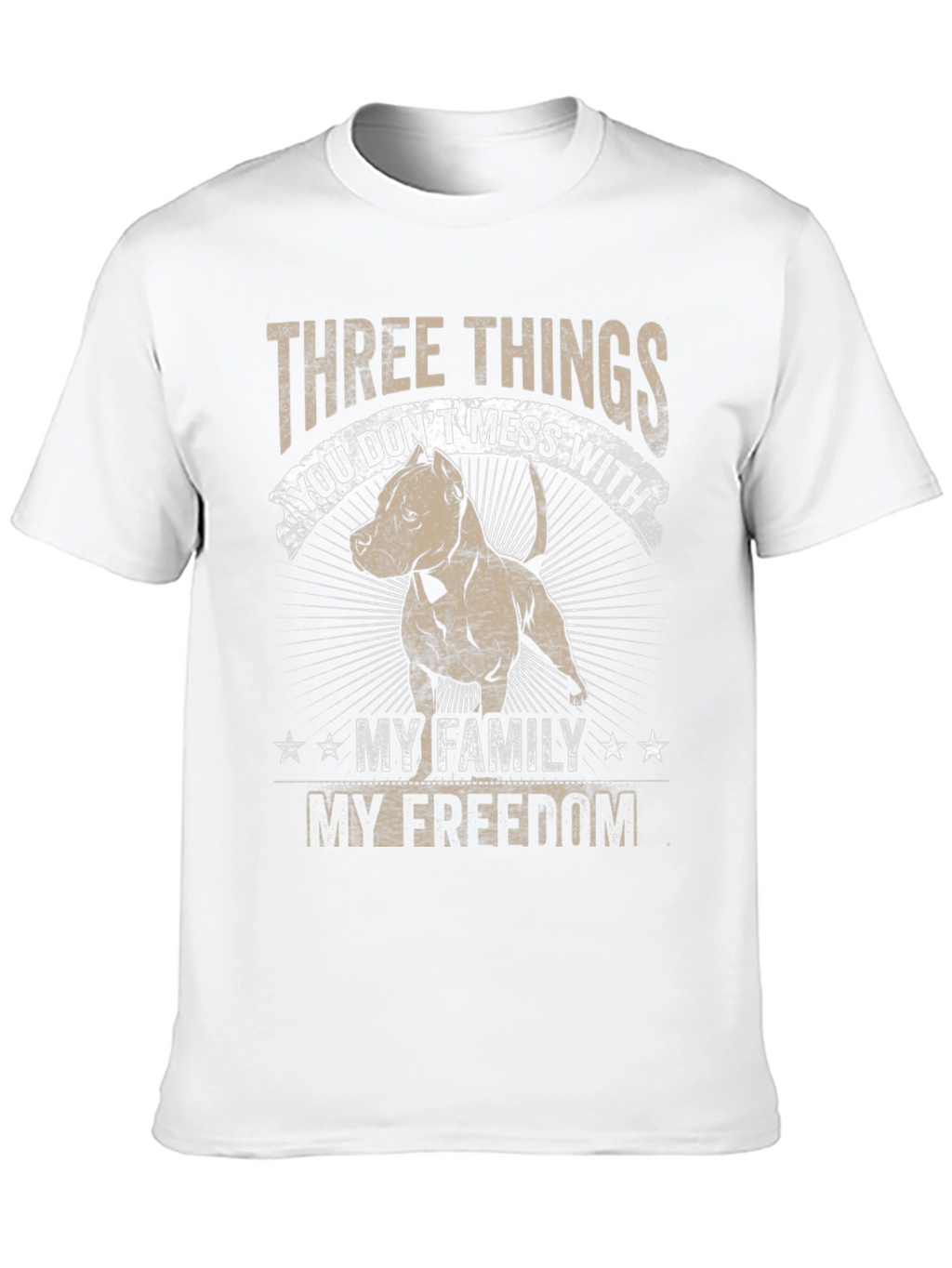 Three Things Pitbull Graphic T-Shirt