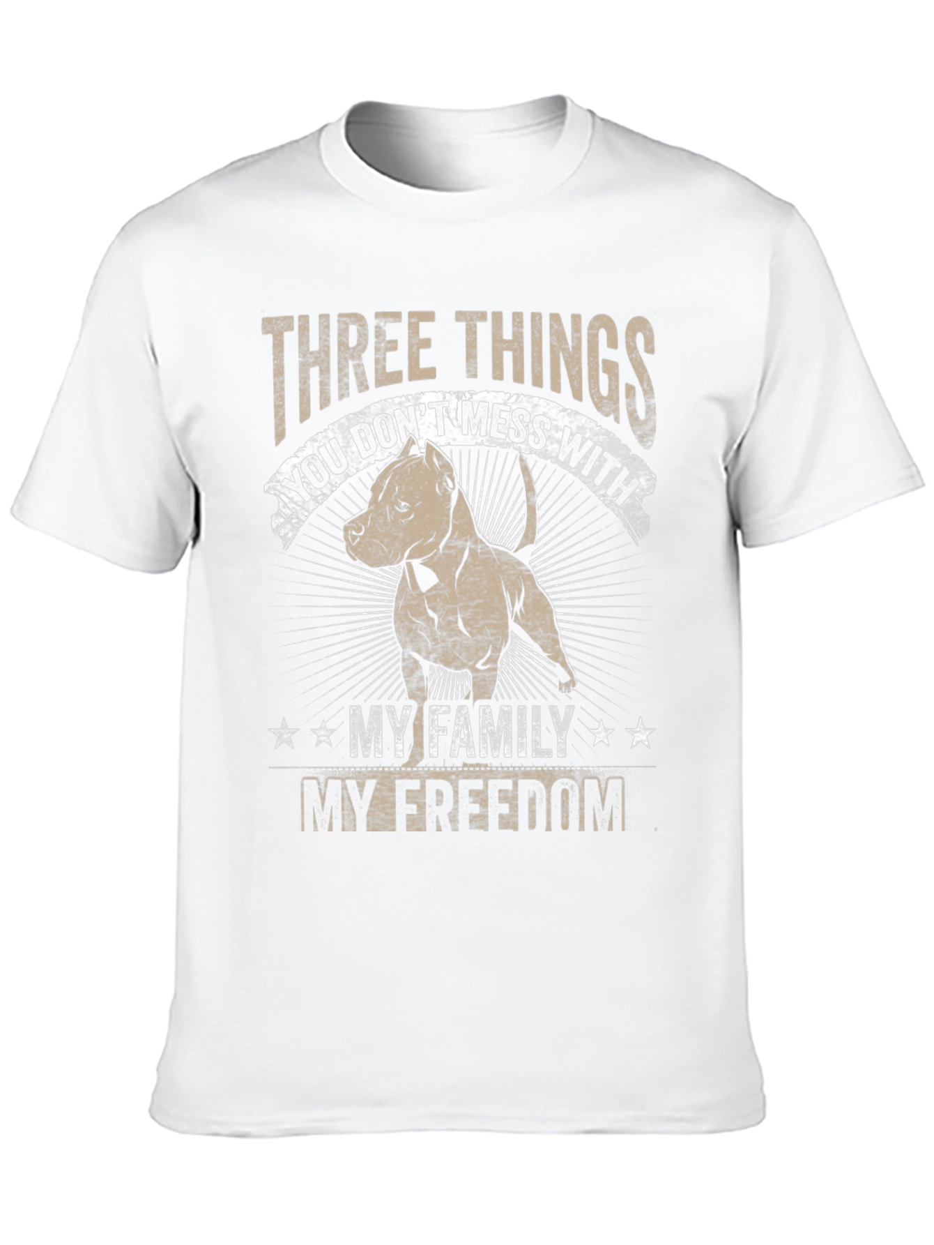 Three Things Pitbull Graphic T-Shirt