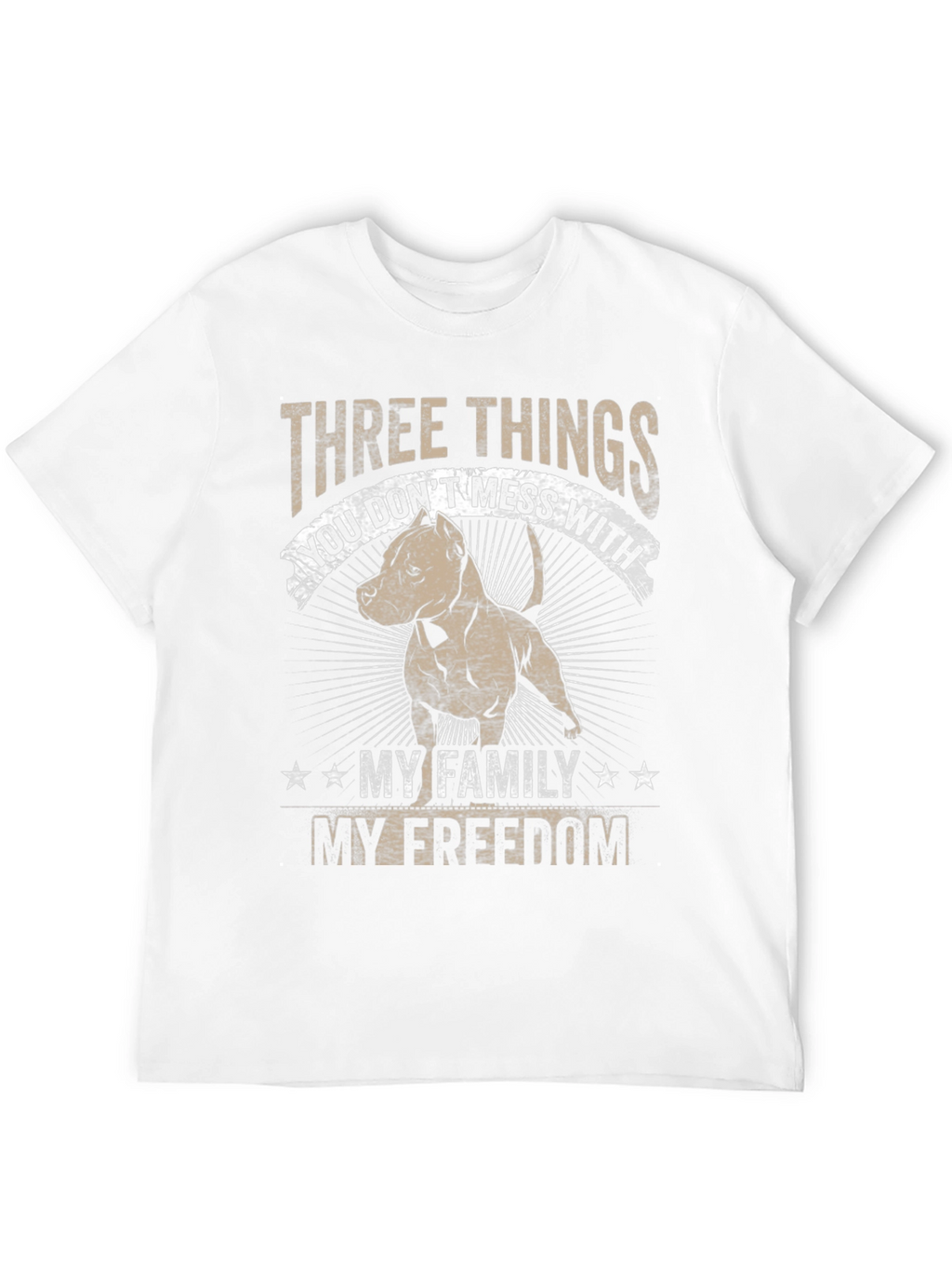 Three Things Pitbull Graphic T-Shirt