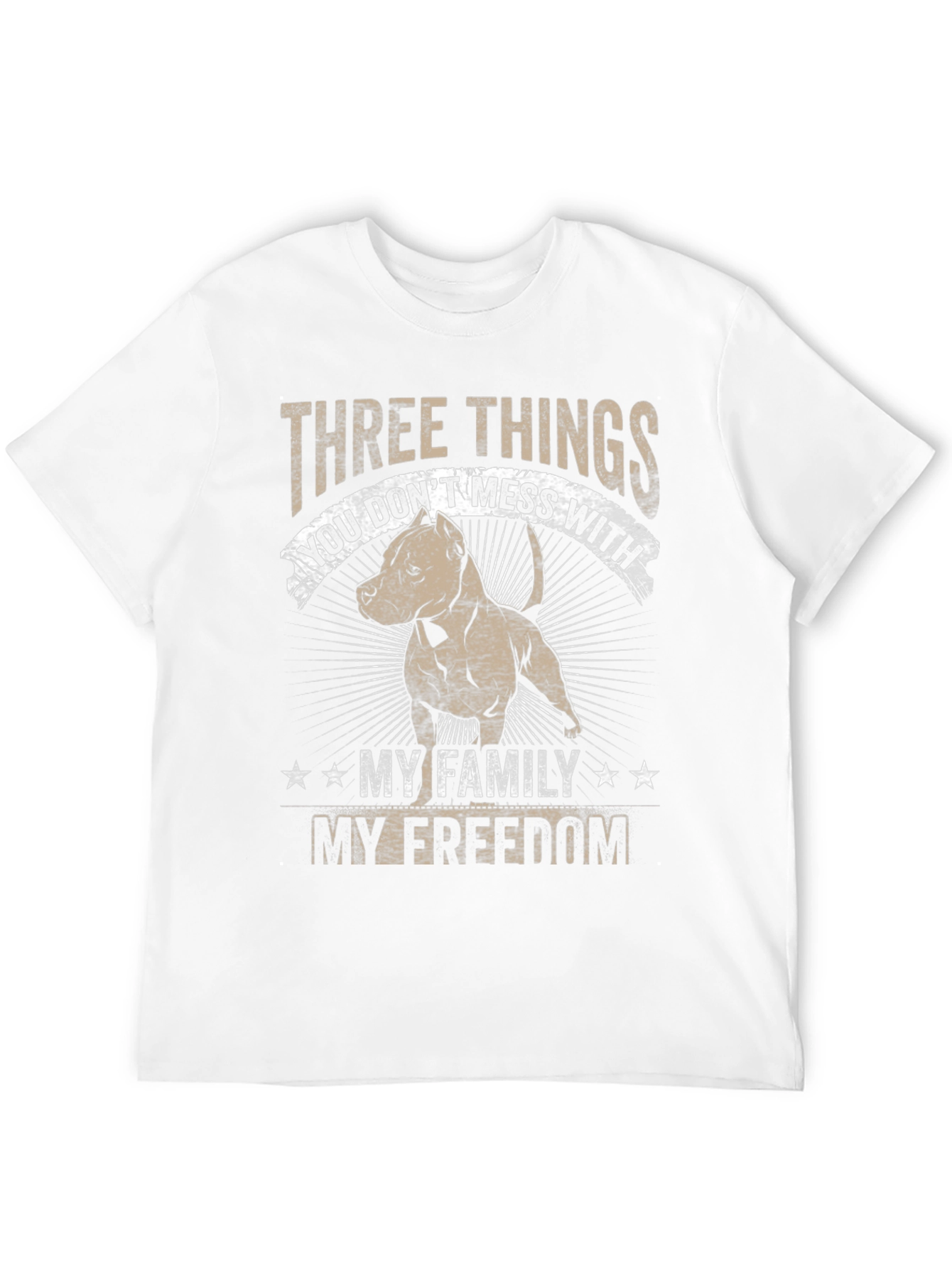 Three Things Pitbull Graphic T-Shirt