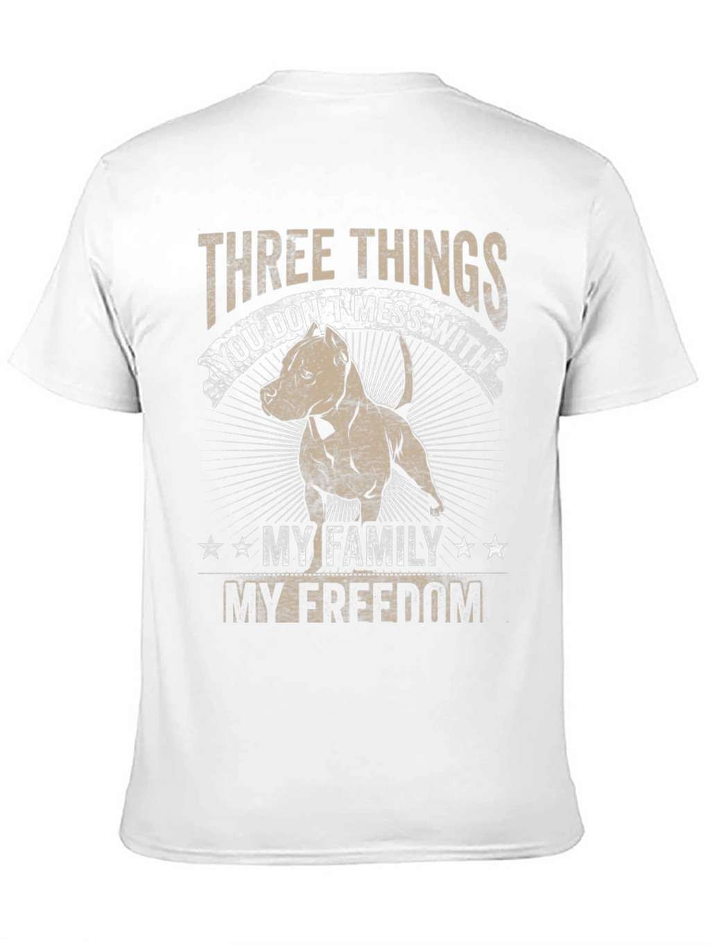 Three Things Pitbull Graphic T-Shirt
