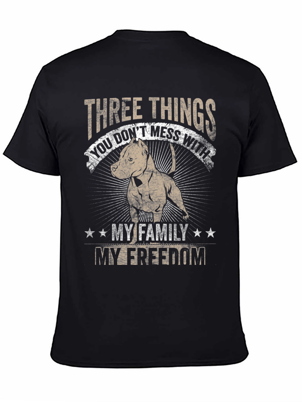 Three Things Pitbull Graphic T-Shirt