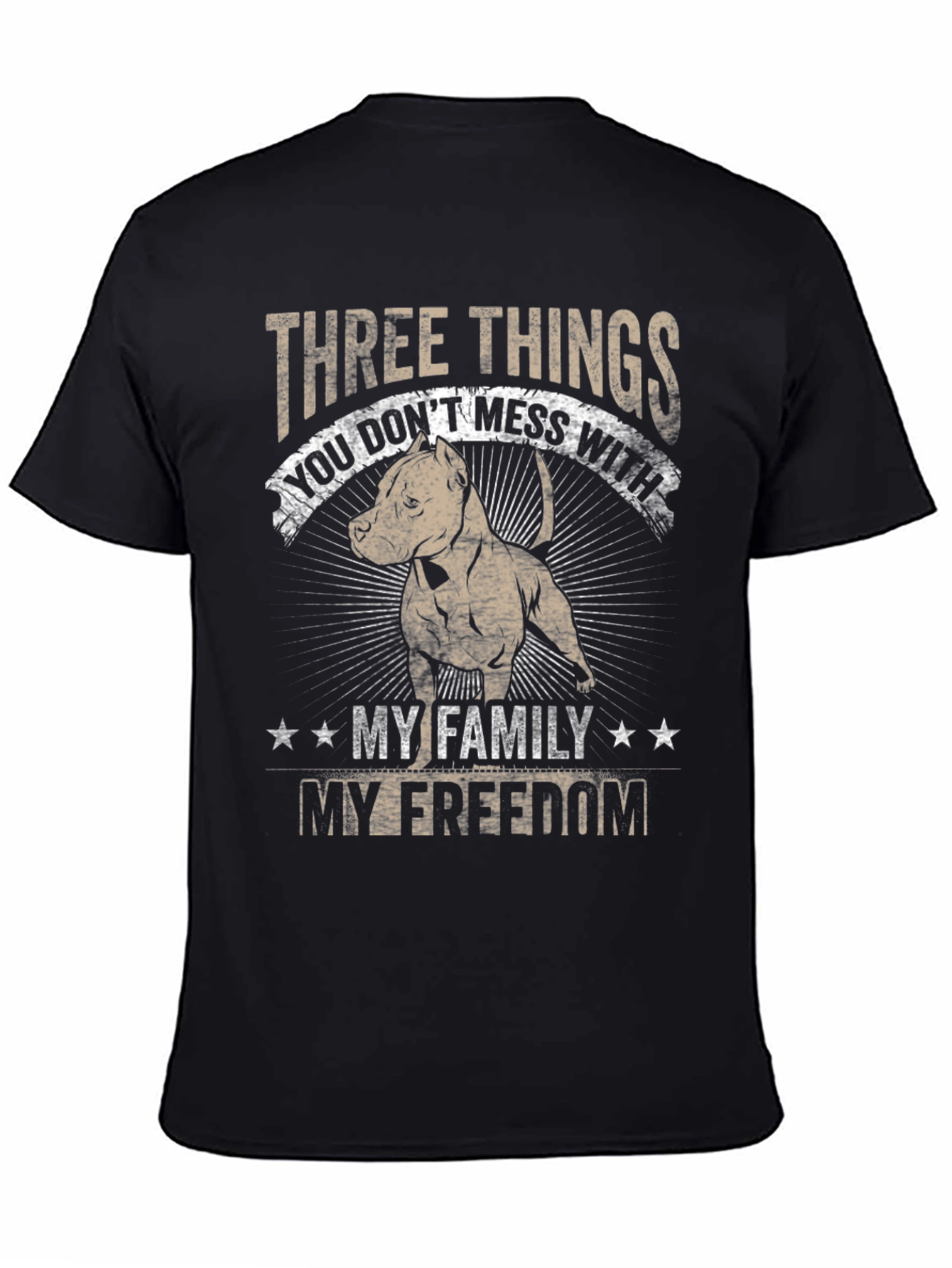 Three Things Pitbull Graphic T-Shirt